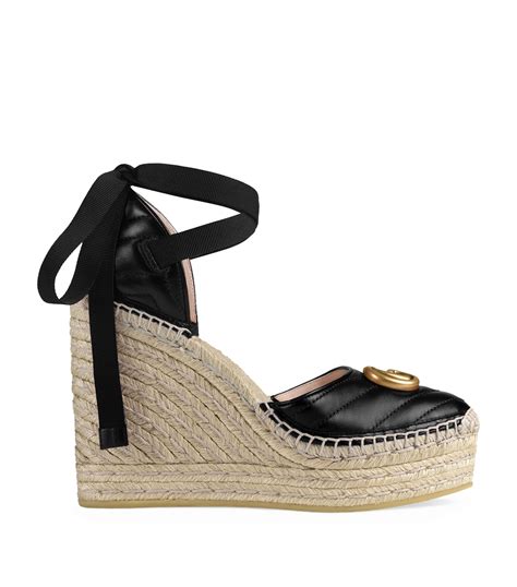 black gucci espadrilles|gucci espadrilles wedges.